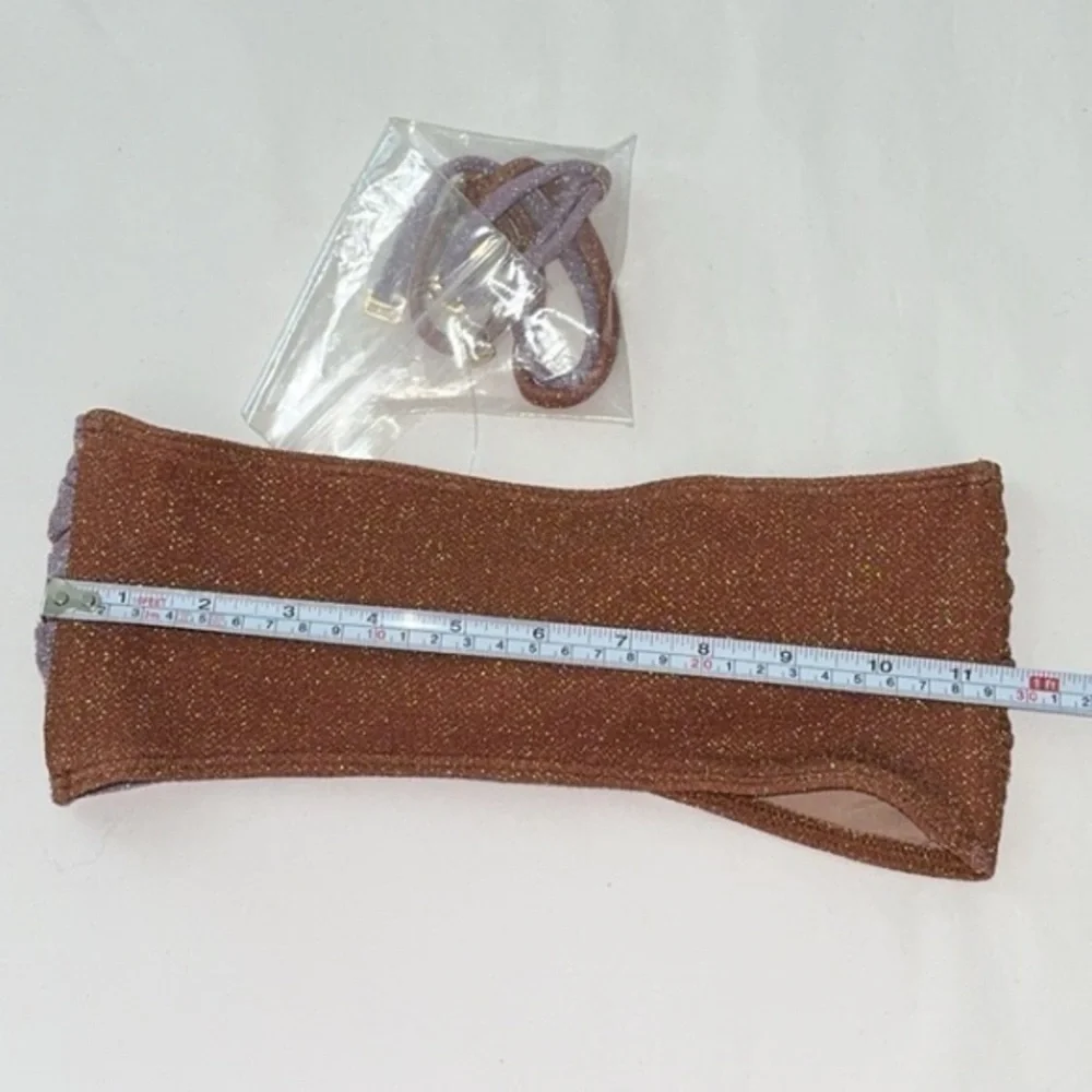NWT Beach Riot Juno Bandeau Metallic Color Block Bikini Top‎ Size Medium